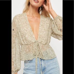 2 for 45$π€ Ginger Tie-Front Peplum Blouse